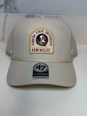 Florida State University Seminoles ‘47 Brand trucker Hat Cap With Rope OSFA NWT!